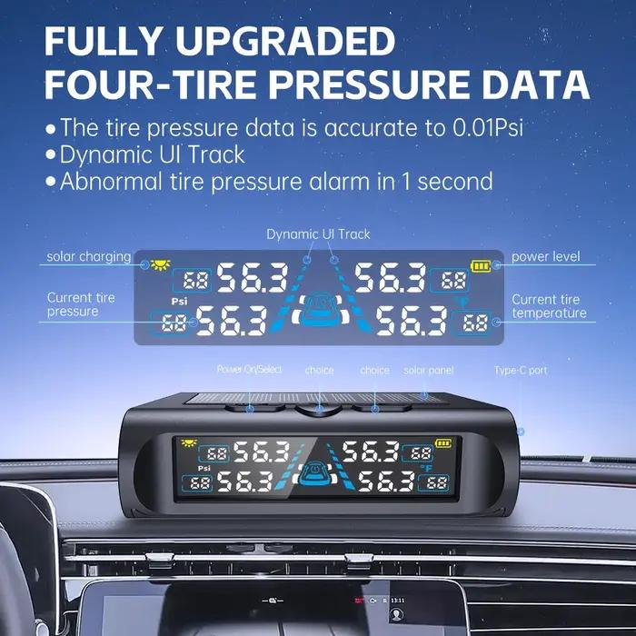 Système d'alarme de sécurité automobile avec surveillance de pression et de température des pneus pour une conduite sûre et tranquille occasions spéciales cadeau voiture