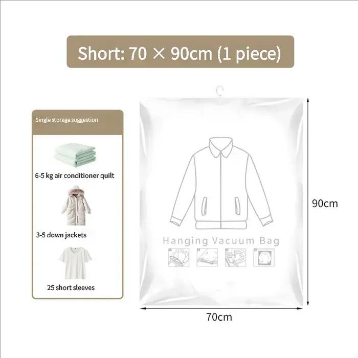 Sac de Compression pour vêtements, 1 pièce, organisateur de garde-robe, sacs de protection suspendus pour vêtements sous vide de grande capacité, sacs de rangement permettant de gagner de l'espace