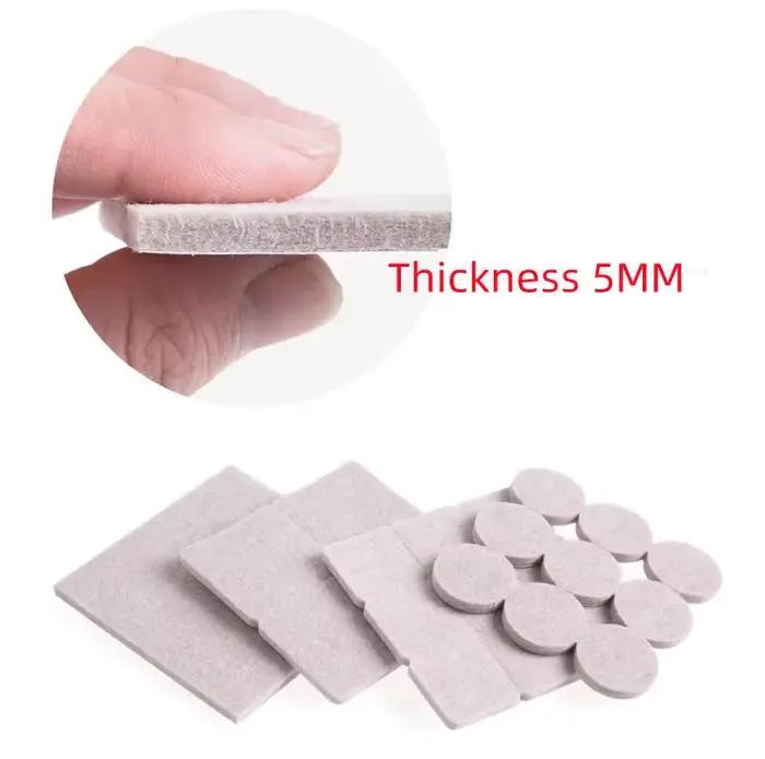 Coussinets de pieds de chaise en feutre, 5mm d'épaisseur, tapis de protection contre les rayures au
