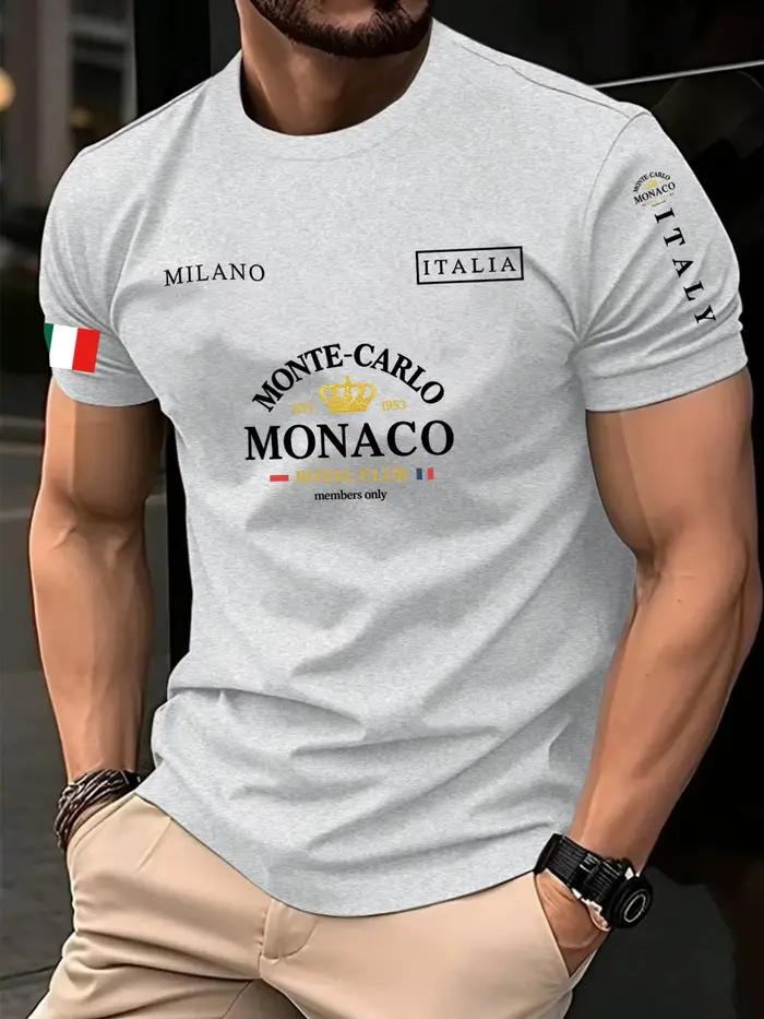 Monaco lettre drapeau imprimé 100% coton hommes femmes T-shirt été automne quotidien Sports de plein air fête décontracté ample rue à manches courtes