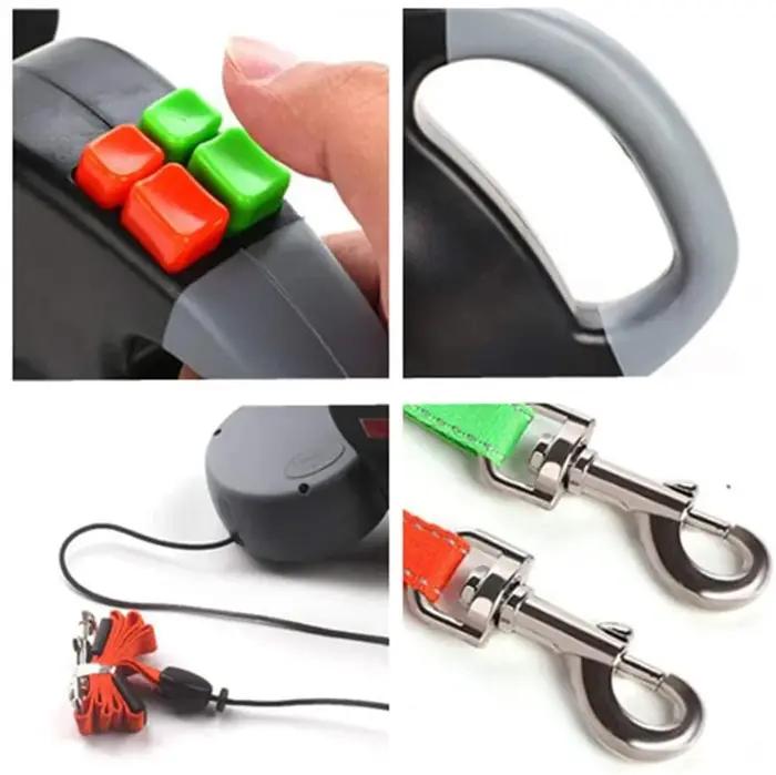 Laisse double rétractable et extensible pour chiens