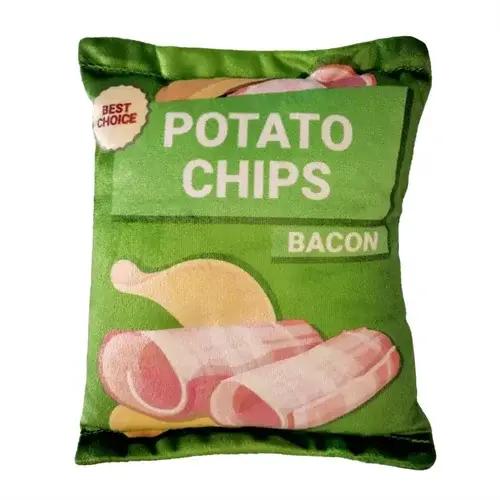 Jouet en peluche grinçante pour chien en forme de sac de chips, jouet alimentaire interactif pour chiots et chiens de petite et moyenne taille, occupe et amuse votre chien avec des sons amusants et des couleurs vives