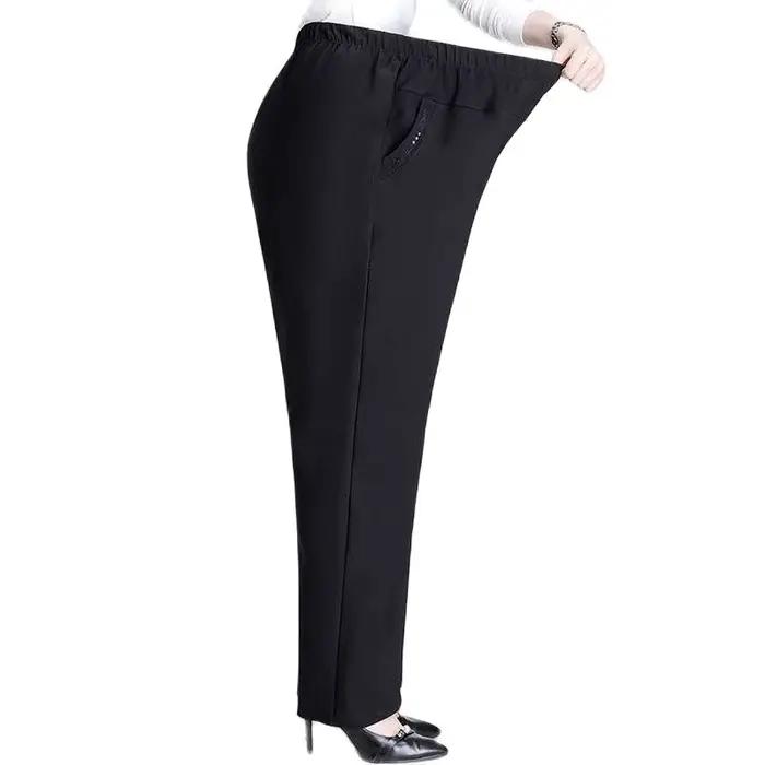 Pantalon femme printemps automne taille élastique pantalons décontractés velours chaud hiver pantalo