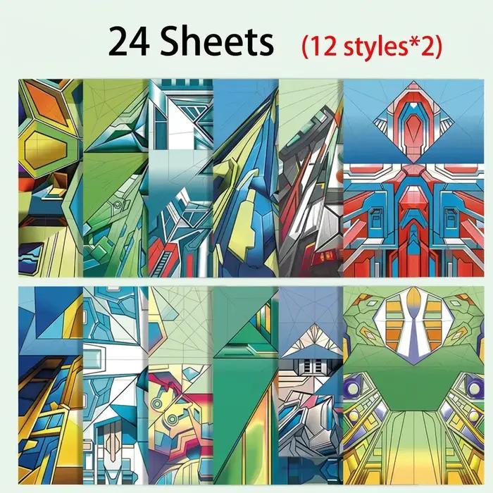 Kit d'avions en papier de 12 styles, papier origami coloré, avion artisanal fait à la main, cadeau pour étudiants, garçons et filles