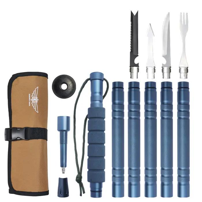 Bâtons de trekking multifonctionnels en alliage d'aluminium, durables, légers et réglables, pour la randonnée et le camping en plein air