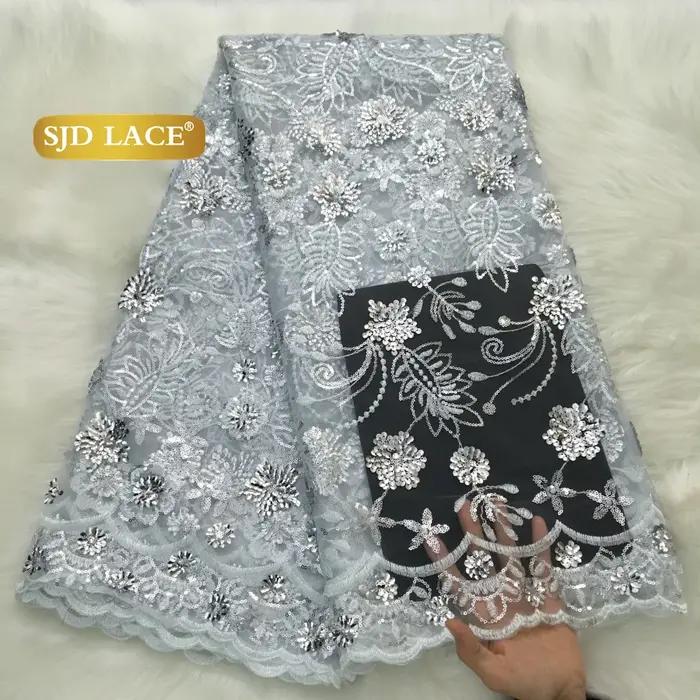 SJD dentelle africaine française Tulle paillettes maille dentelle tissu 2026 haute qualité nigérian