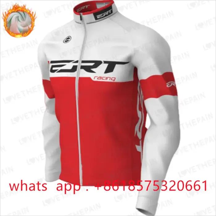 Veste de cyclisme de course d'hiver en polaire thermique à manches longues