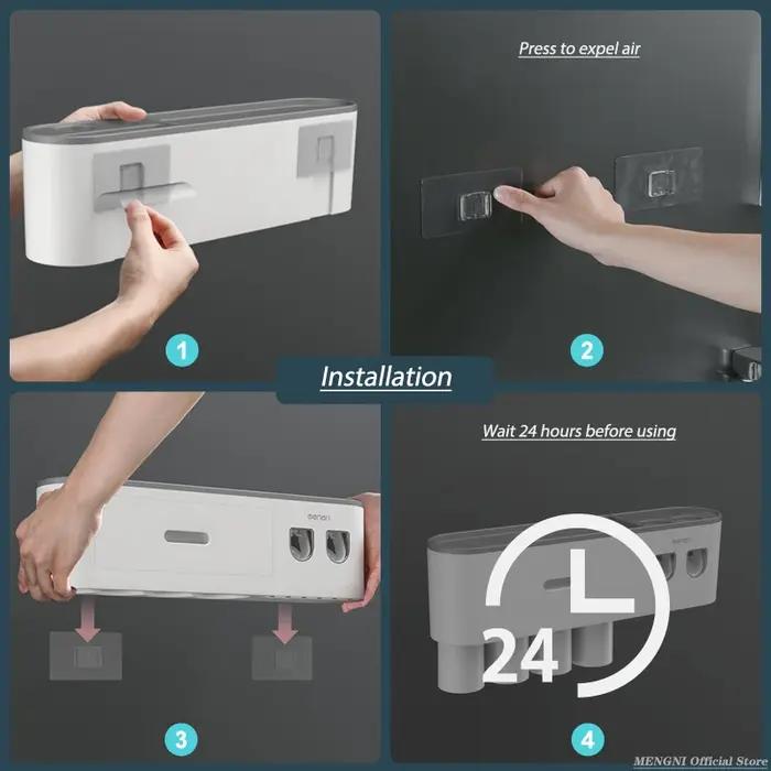 MENGNI-support de brosse à dents à Adsorption magnétique inversée, presse-dentifrice automatique mur