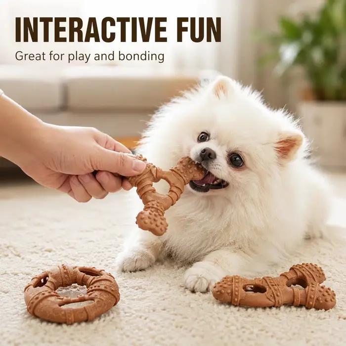 Jouet en forme d'os en bois pour chiens, jouet à mâcher, durable, pour le nettoyage des dents, auto-divertissant et anti-ennui, pour les petites races de chiens, occasions spéciales