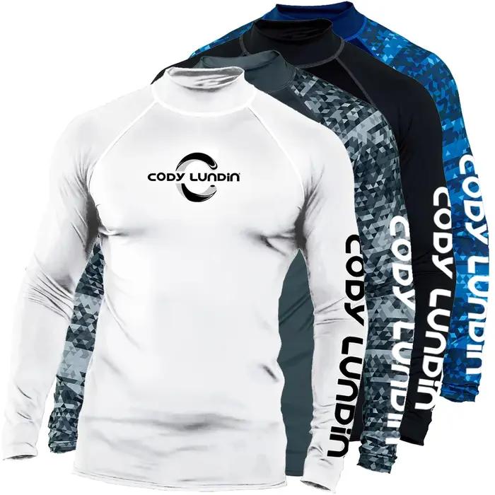 Surf natation plongée T-Shirts serré à manches longues éruption garde maillots de bain hommes Protection UV