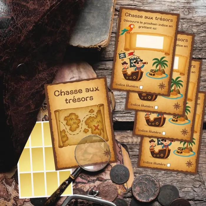 Ensemble de jeu de chasse au trésor sur le thème des pirates