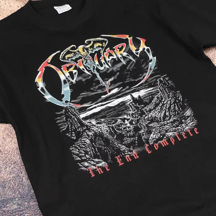 T-shirt Obituary The End Complete Death Metal Band Morbid Angel Deicide imprimé à manches courtes en coton unisexe pour hommes
