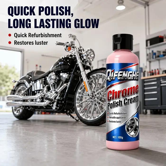 Crème de polissage chromée 100g - Composé de polissage rapide qui nettoie, protège et confère une brillance durable à vos accessoires chromés.