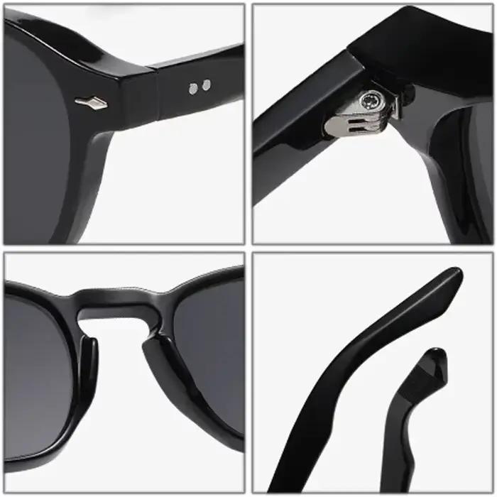 JNPCXI rétro Rivets hommes lunettes de soleil carrées mode bleu vert tendance nuances UV400 femmes c