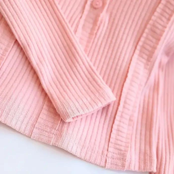 Ensemble de vêtements pour filles de 3 à 10 ans, printemps automne, couleur unie, haut à manches lon