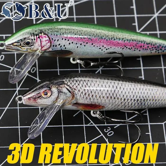 Leurre B&U 80mm Minnow Coulant pour Pêche en Eau Douce et Salée Occasions Spéciales Truite Brochet Perche