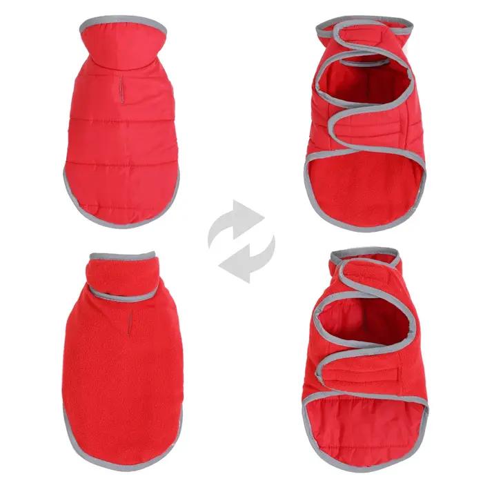 Manteau réversible pour chien et chat veste chaude en polaire imperméable pour petits et grands animaux de compagnie à offrir pour automne hiver printemps