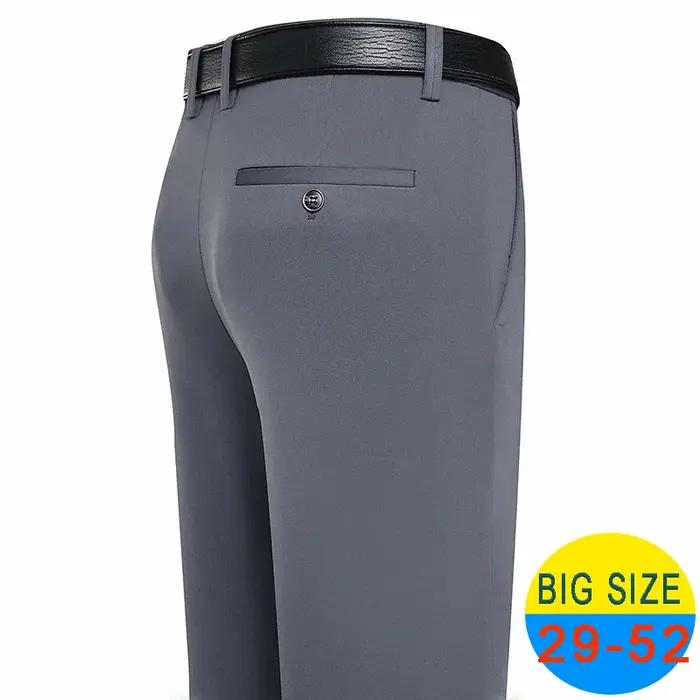 Pantalon costume homme stretch printemps été décontracté affaires formel classique marine taille 46 48 grande taille