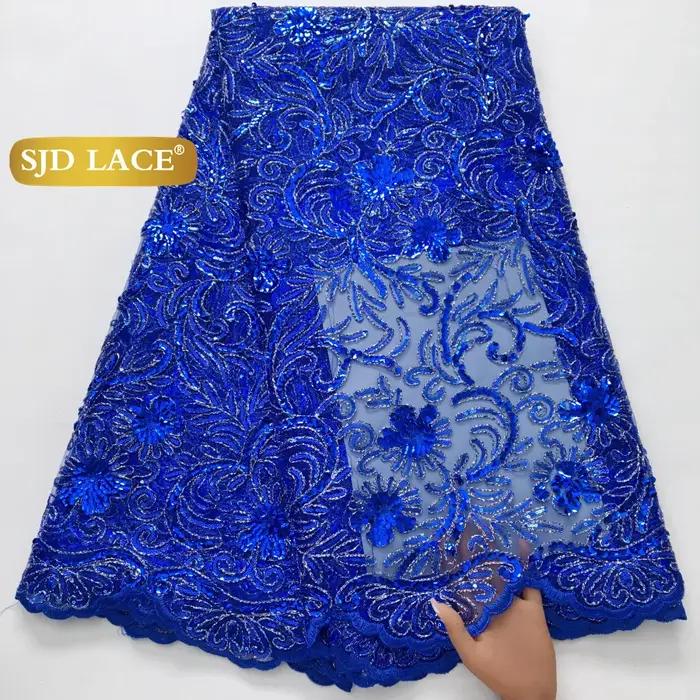 SJD dentelle africaine française Tulle paillettes maille dentelle tissu 2026 haute qualité nigérian