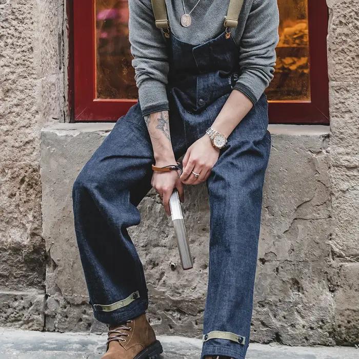 Salopette Multi-Poches Style Safari Maden Pantalon Rétro Cargo Baggy Hommes Occasions Spéciales Polyvalentes