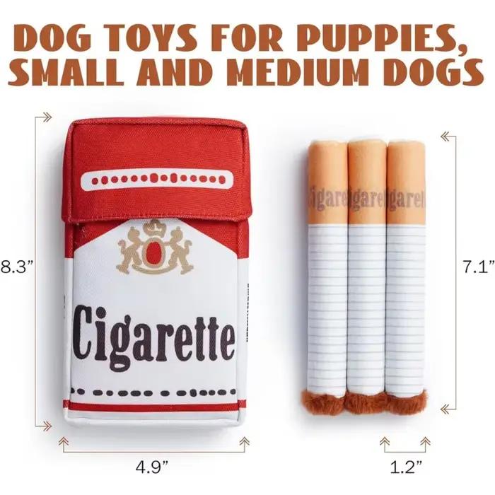 Jouet interactif en peluche conception cigarette créative pour chiens de petite à moyenne taille jouer divertir occasions spéciales