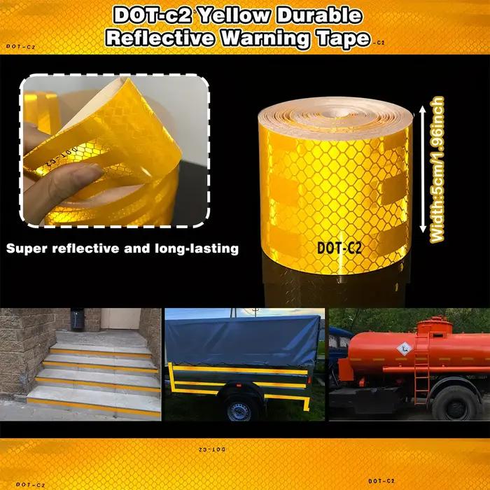 Bande réfléchissante jaune pour camion moto remorque vélo sécurité visibilité nocturne protection conduite nuit sécurité routière