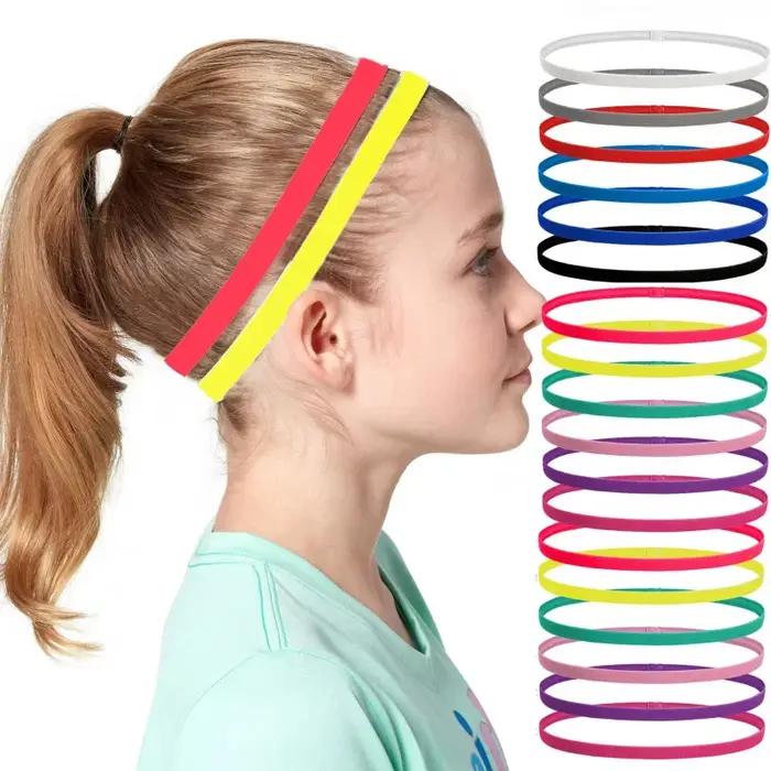 5/10 pièces couleur bonbon femmes hommes Yoga bandes de cheveux Sport bandeau filles Sport anti-déra
