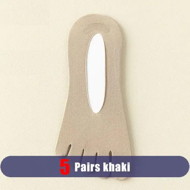 Lot 5 paires chaussettes cinq doigts invisibles chasse - Soie respirante antidérapante été confort