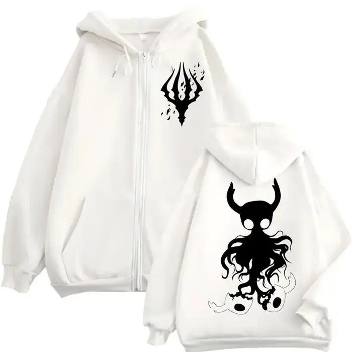 Limité creux chevalier jeu graphique fermeture éclair sweats à capuche gothique Vintage fermeture éc