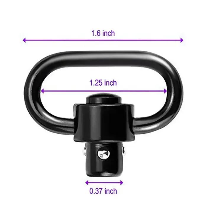 Sangle tactique pour pistolet avec boucle pivotante anneau en forme de cœur acier à dégagement rapide noir ou beige pour chasseur et tir sportif