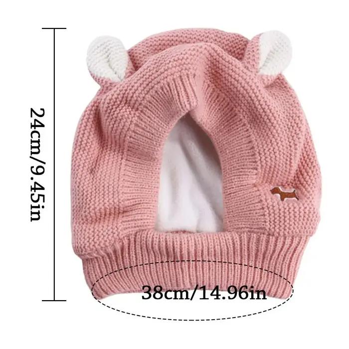 Couvre-oreilles silencieux pour chien protection bruit anxiété hiver chapeau tricoté cadeau special pour animaux de compagnie moments de repos promenade photo occassionnels