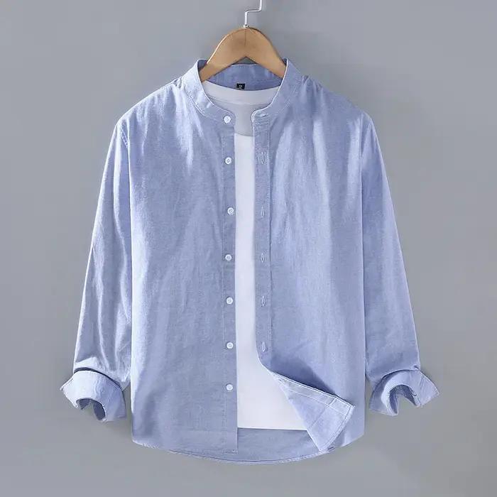 Chemise en lin pour hommes décontractée et élégante pour automne printemps voyage et activités de plein air