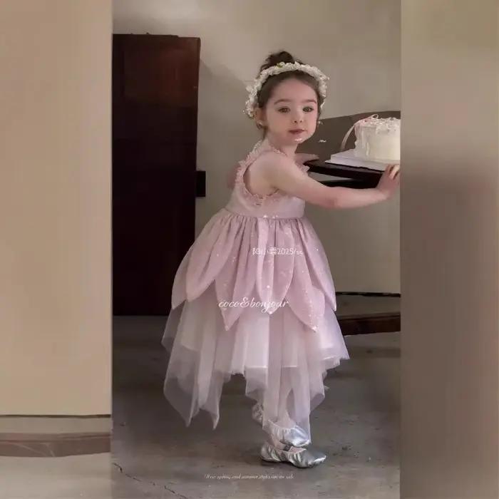 Jupe débardeur d'été pour filles, jupe à bretelles pour enfants, robe de princesse pour enfants, nou