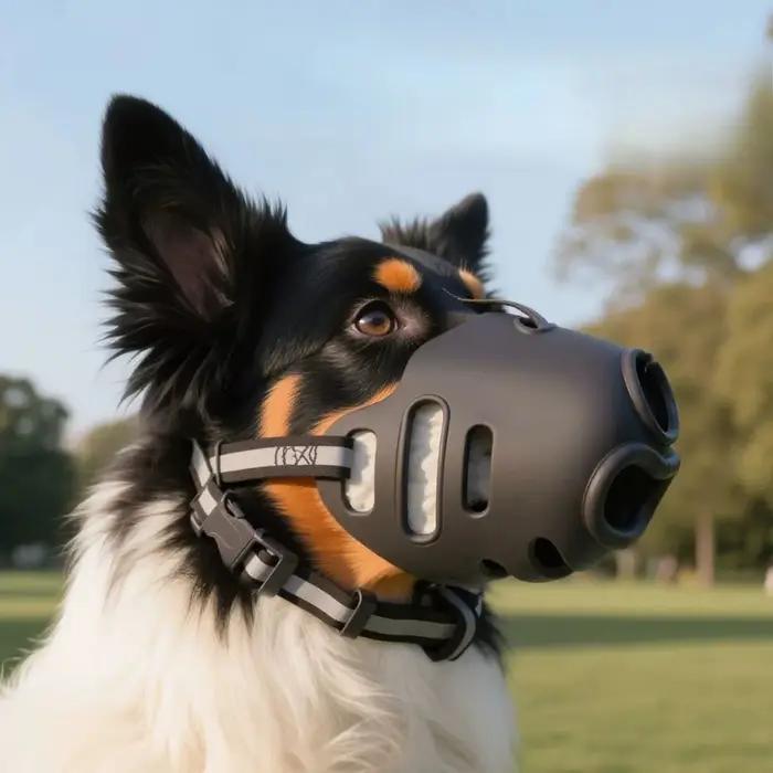 Muselière respirante et confortable pour chien anti-morsure et anti-aboiement en plastique pour promenades en ville et rassemblements de chiens