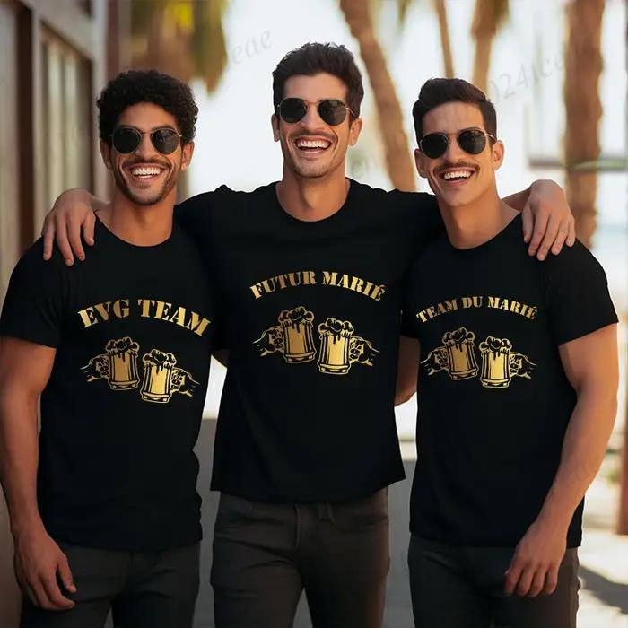 T-shirt pour homme, équipe du marié français Evg