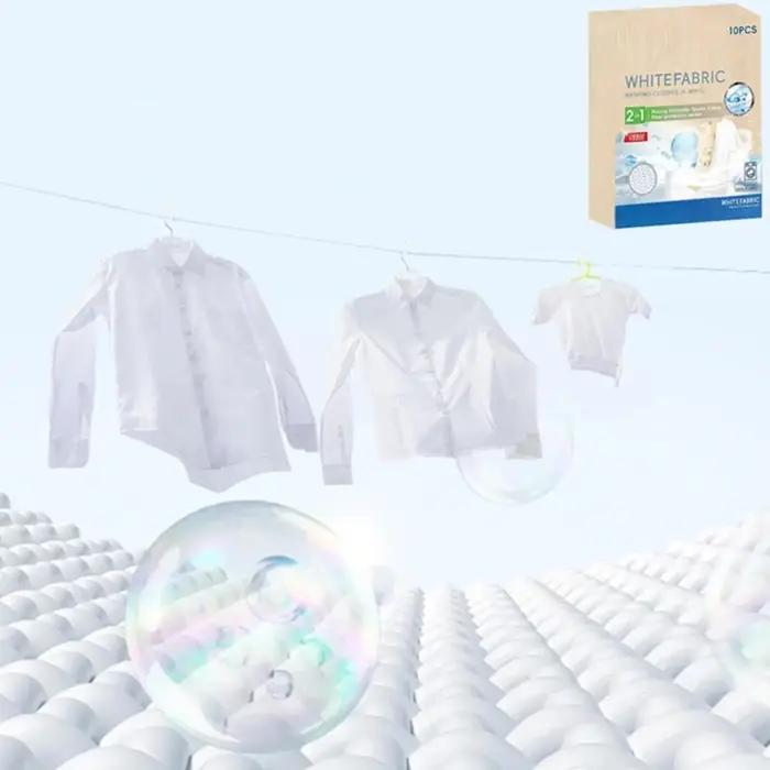 10 feuilles de blanchissant textile blanc pour machine à laver