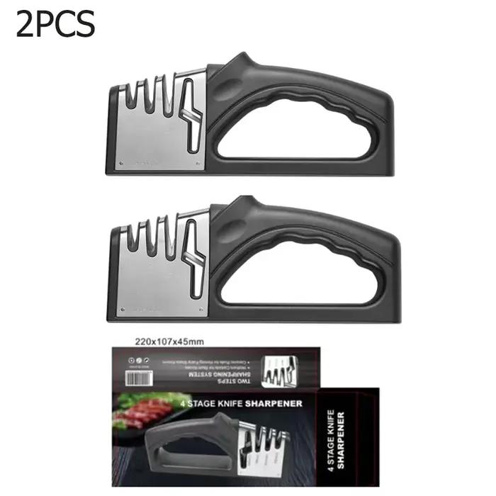 Aiguiseur de couteaux à 4 segments en carbure de tungstène pour une affûtage rapide et précise de couteaux et ciseaux pour cuisine professionnelles et amateurs