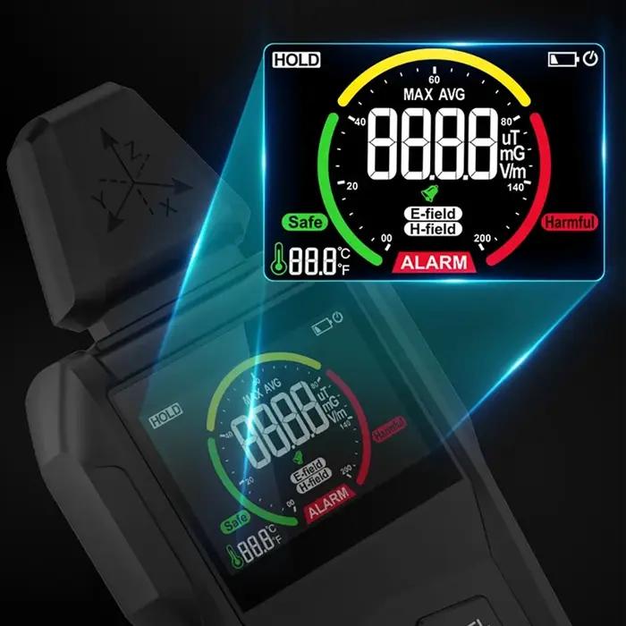 Détecteur de rayonnement électromagnétique EMF01 compteur EMF précis pour la maison et le bureau occasionnels et spéciaux