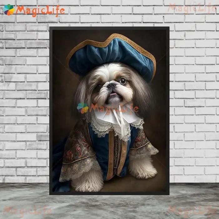 Affiche murale Vintage en forme d'animal de chien Renaissance, images murales pour salon, affiche no