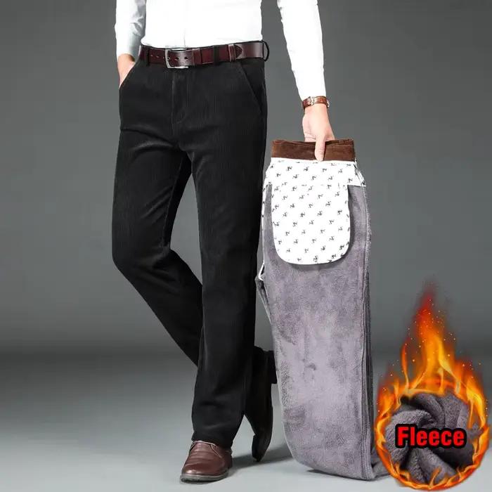 Pantalon velours côtelé hiver homme épais chaud stretch classique pour chasse élégante