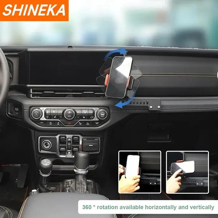 SHINEKA-Support de téléphone pour Jeep Wrangler JL Gladiator JT, poignée co-pilote, support GPS, sup