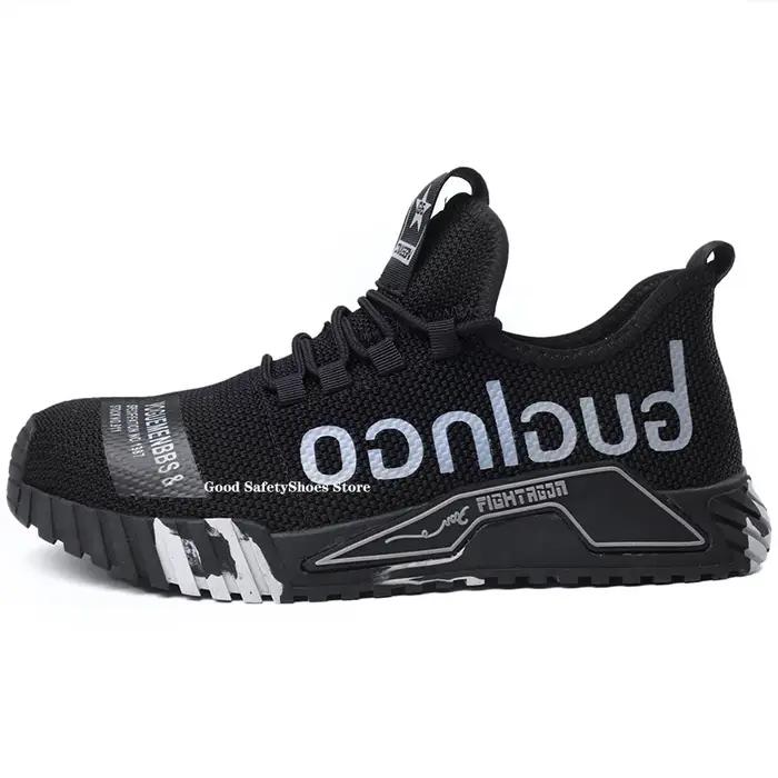 Chaussures de sécurité à la mode avec embout en acier, baskets de travail pour hommes et femmes, bottes de sécurité anti-perforation, 2024