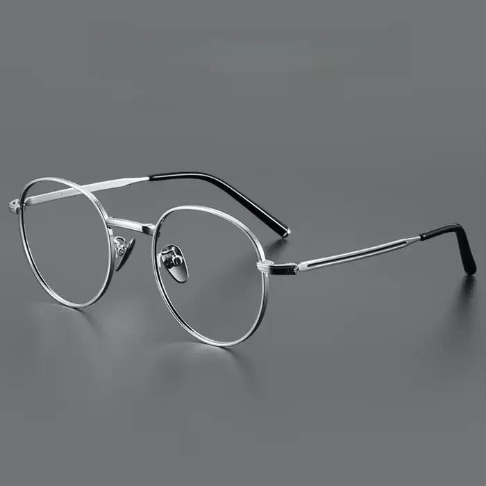 FIRADA lunettes de mode rétro pur titane lunettes rondes confortable optique Prescription lunettes c
