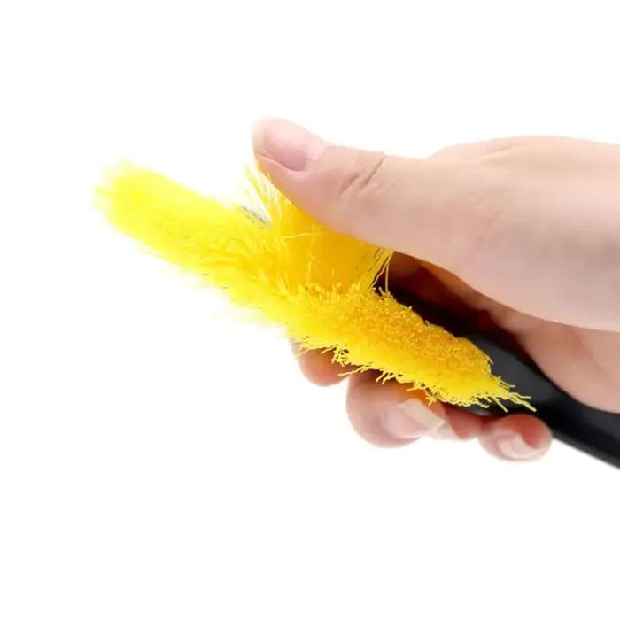 Brosse de jante de roue de voiture, tête incurvée, flexible, camion, moyeu, lavage, livres profonds, nettoyant, outils à main, 1 pièce