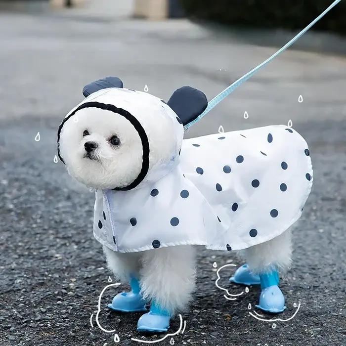 2XL imperméable pour chien mignon oreilles d'ours chapeau points College vêtements pour animaux de compagnie pour
