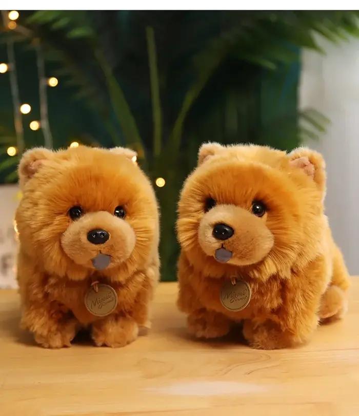 Aurora Chow Chow poupée Frise chiot en peluche chien en peluche poupée jouet fiable mignon Simulation animaux moelleux poupées cadeaux de noël