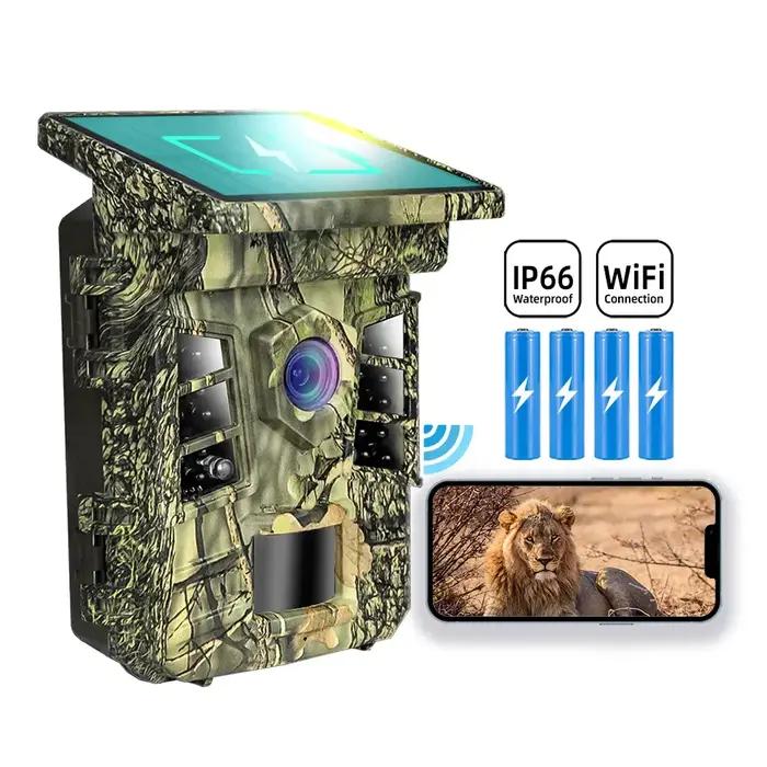 Caméra de chasse solaire SNGUSCAM 32MP avec détection de mouvement PIR pour surveillance de la faune et suivi en extérieur