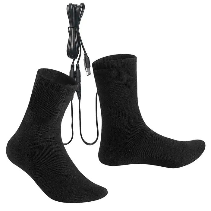 Chaussettes chauffantes électriques USB rechargeables - Température constante pour sports d'hiver et extérieur