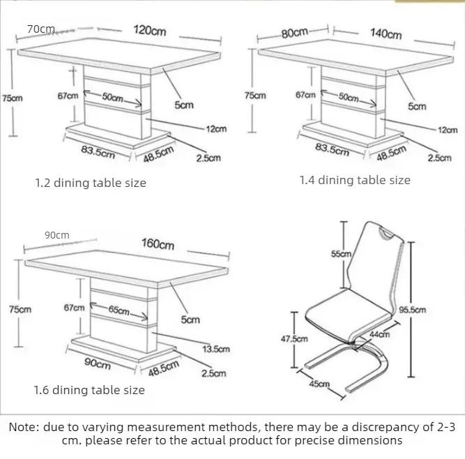 Ensemble de table à manger carrée en marbre, 4 chaises, 6 chaises, meubles de salle à manger dorés d