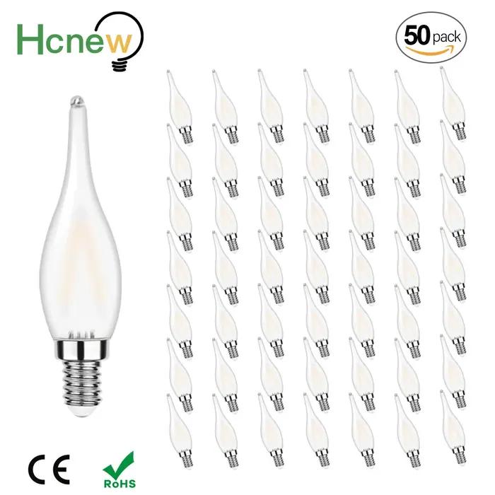 Ampoule LED E14 bougie 220V 110V C22 givrée rétro filament vintage décoration maison luminaire